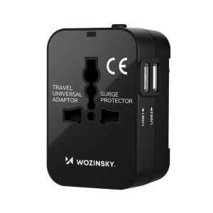 Wozinsky Universal 2 Port USB World Travel Mains Charger 45W - UK / US / EU / AUS