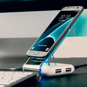The Olixar Desk Genie is the only holder you will ever need. It is a universal charger, USB hub and a card reader – all this and it holds virtually any phone.