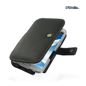 Stylish Leather Case forFlip for Samsung Galaxy Note 2 With Clip with removable 360 degrees belt clip included.