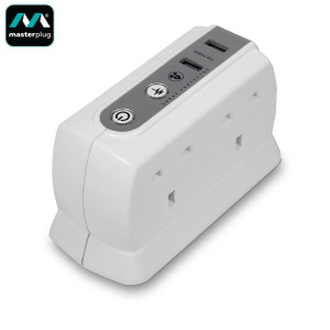 Vastly increase your charging options with this 4 plug extension block by Masterplug featuring a 1M power lead, surge protection and two built-in 2.1A USB ports for fast charging, your devices will be charged in no time.