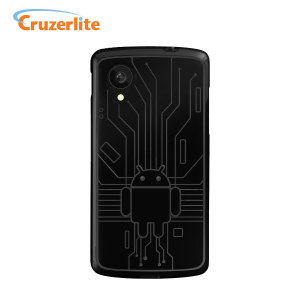 Keep your LG Google Nexus 5 protected from damage with this Android-circuitry inspired, durable black coloured TPU case by Cruzerlite.