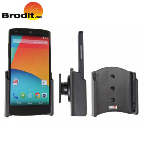 Använd din Google Nexus 5 säkert i din bil med den lilla och diskreta hållaren Brodit Passive med vridbart fäste.