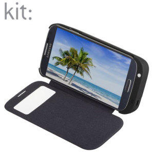 The Kit 3700mAh Battery Case with Flip Cover for Galaxy S4 offers high protection and extra power for your Galaxy S4 with a 3700mAh battery expansion. It features a perfect fit and stylish design with a flip cover to protect your S4's screen.