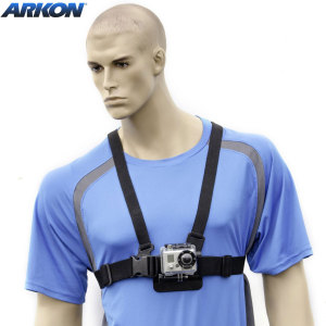 Strap your GoPro HERO3, HERO2, HERO or other small action camera to your chest with this Arkon Chest Strap Mount.