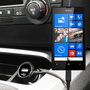 Keep your Nokia Lumia 520 fully charged on the road with this high power 2.4A Car Charger, featuring extendable spiral cord design. As an added bonus, you can charge an additional USB device from the built-in USB port!