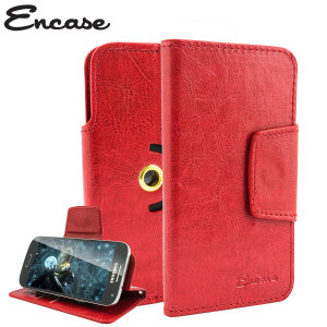 Encase Draaibaar 4 Inch Leren-Stijl Universele Phone Case - Rood