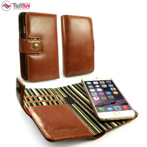 The Tuff-Luv vintage leather wallet case for the iPhone 6S / 6 is a great way of taking all your valuables when you leave your home. The RFID blocker stops unwanted signals accessing your credit cards, keeping them and your phone safe at all times.