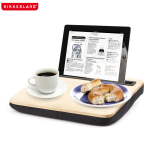 Kikkerland iBed Work Lap Desk W/ Tablet & Smartphone Holder - Wood