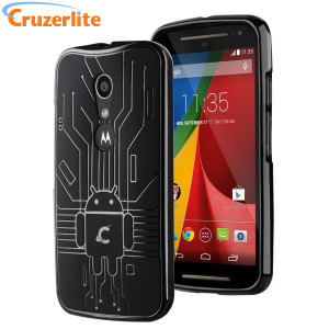 Keep your Moto G 2nd Gen protected from damage with this Android-circuitry inspired, durable black coloured TPU case by Cruzerlite.