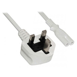 A perfect replacement figure of 8 power cable, this one comes with a UK mains plug.