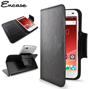 Encase Rotating Kunstleder ZTE Blade S6 Hülle in Schwarz