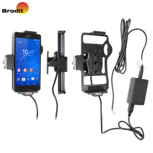 Charge and use your Sony Xperia Z3 Compact in your vehicle with this Brodit active holder with Molex adapter system and 2A charger.