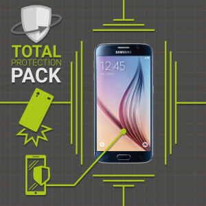 Guard your beautiful Samsung Galaxy S6 from damage with the Olixar Total Protection Pack. Featuring a slim polycarbonate case and an ultra-response glass screen protector, this pack provides the ultimate in lightweight protection.