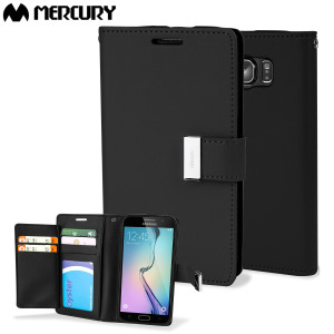 With the perfect blend of elegance, functionality and protection, this luxurious wallet case from Mercury in black is the ideal companion for your Samsung Galaxy S6. Featuring 5 card slots and a document pocket you can carry more easily.