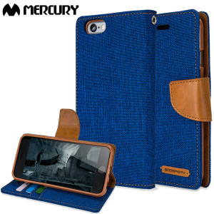 With the perfect blend of lightweight and tough materials, mixed with snappy looks, this blue and camel Mercury Canvas Diary Wallet Case is the ideal companion for your iPhone 6S Plus / 6 Plus - Especially when you're out and about.
