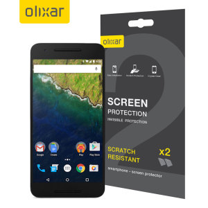 Keep your Nexus 6P screen in pristine condition with this Olixar scratch-resistant screen protector 2-in-1 pack.
