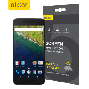 Keep your Nexus 6P screen in pristine condition with this Olixar scratch-resistant screen protector 5-in-1 pack.