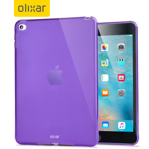 This purple FlexiShield for the iPad Mini 4 provides crystal case like protection with the durability of a silicone case.