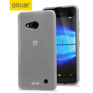 Coque Microsoft Lumia 550 Gel FlexiShield - Blanche Givrée