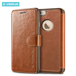 The Verus Dandy Wallet Case in brown for the iPhone 6S Plus/6 Plus comes complete with card slots, a large document pocket and is made with a luxurious leather-style material for a classic, prestige and professional look.