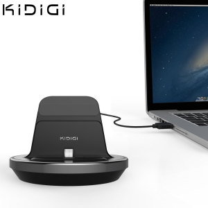 Synchronisieren und laden Sie Ihr Smartphone mit diesem stilvollen, kompatiblen Desktop Dock. Die Kidigi Smartphone Ladestation dient auch als Multimedia-Ständer, positionieren Sie Ihr Telefon im perfekten Winkel zum Betrachten von Bildern und Videos. Unerstützt Micro-USB.