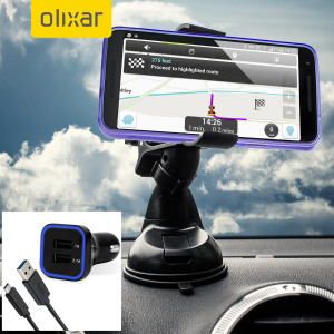 Das Pack enthält wesentliche Elemente, die Sie für Ihr Handy während einer Autofahrt benötigen. Ausgestattet mit einem robusten Autohalterung und einem Autoladegerät mit zusätzlichen USB-Port für Ihr Nexus 5X.
