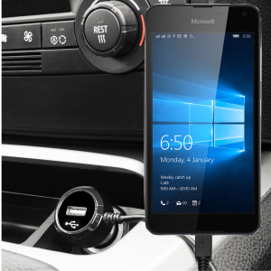 Keep your Microsoft Lumia 650 fully charged on the road with this high power 2.4A Car Charger, featuring extendable spiral cord design. As an added bonus, you can charge an additional USB device from the built-in USB port!