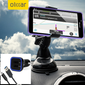 Das Pack enthält wesentliche Elemente, die Sie für Ihr Handy während einer Autofahrt benötigen. Ausgestattet mit einem robusten Autohalterung und einem Autoladegerät mit zusätzlichen USB-Port für Ihr Lumia 950 XL.