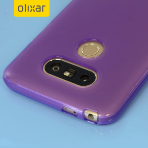 Custom moulded for the LG G5 this purple FlexiShield case by Olixar provides slim fitting and durable protection against damage.