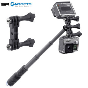 Double your video footage and double the fun. The Dual GoPro camera mount from SP Gadgets allows you to capture a live event in two unique angles. Ideal for reactions and scenery, the Dual Mount provides endless possibilities with a range of accessories.