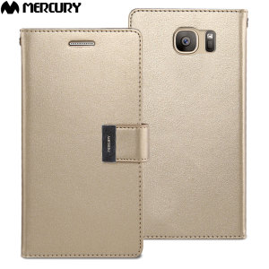 With the perfect blend of elegance, functionality and protection, this luxurious wallet case from Mercury in gold is the ideal companion for your Samsung Galaxy S7. Featuring 5 card slots and a document pocket you can carry more, easily.