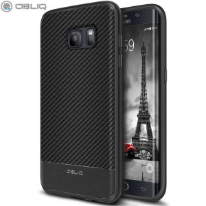 The Obliq Flex Pro Shell Case in black is a stylish and ergonomic protective case for the Samsung Galaxy S7 Edge, providing impact absorption and fantastic grip due to the textured surface.