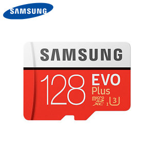 Full HD compliant Class 10 performance Micro SD Card. The 128GB Samsung Micro SDXC EVO Plus card safely and effectively stores all of your precious data, images, video and more.