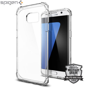 Protect your Samsung Galaxy S7 Edge with military grade precision. The Spigen Crystal Shell has Air Cushion Technology and 4 reinforced corner guards for added impact and drop protection.