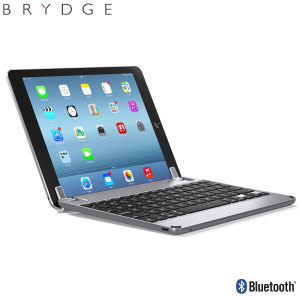 This durable highly stylish BrydgeAir iPad aluminium Bluetooth keyboard case in space grey lets you type faster, while at the same time protecting your iPad 9.7 2017, Pro 9.7", Air 2 or Air and also features backlit keys and built-in stereo speakers.