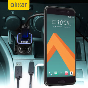 Keep your HTC 10 fully charged on the road with this compatible Olixar high power dual USB 3.1A Car Charger with an included high quality USB to USB-C charging cable.
