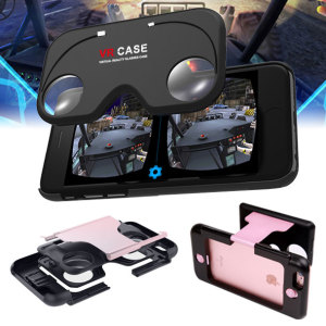 Take your VR Headset anywhere with the ingenious built-in rose gold VR Glasses case for the iPhone 6S / 6 from VR Case. The intuitive folding design is extremely portable, allowing you to enjoy virtual reality, while your phone stays protected.