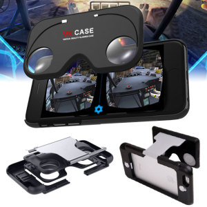 Take your VR Headset anywhere with the ingenious built-in black and silver VR Glasses case for the iPhone 6S / 6 from VR Case. The intuitive folding design is extremely portable, allowing you to enjoy virtual reality, while your phone stays protected.