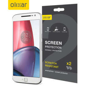 Mantenga la pantalla de su Moto G4 Plus en las mejores condiciones con este protector de pantalla anti arañazos Olixar.