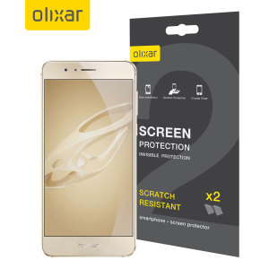 Keep your Huawei Honor 8's screen in pristine condition with this Olixar scratch-resistant screen protector 2-in-1 pack.