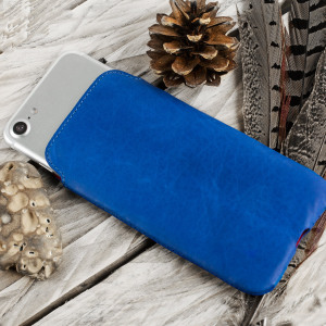 Redneck Red Line Genuine Leather iPhone 7 Pouch Case - Blue