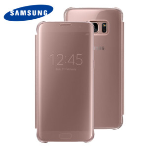This Official Samsung Clear View Cover in rose gold is the perfect way to keep your Galaxy S7 Edge smartphone protected whilst keeping yourself updated with your notifications thanks to the clear view front cover.