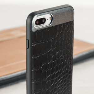 Cette coque en cuir véritable effet crocodile ajoute une touche de sophistication à votre iPhone 8 Plus / 7 Plus tout en lui assurant une excellente protection.