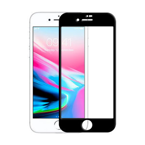 Olixar Full Cover Tempered Glas iPhone 7 Plus Displayschutz in Schwarz