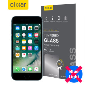 Protector Pantalla iPhone 7 Plus Cristal Templado Olixar Anti Luz Azul