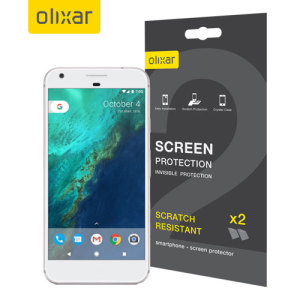 Keep your Google Pixel XL screen in pristine condition with this Olixar scratch-resistant screen protector 2-in-1 pack.