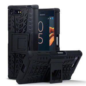 Protect your Sony Xperia X Compact from bumps and scrapes with this black ArmourDillo case. Comprised of an inner TPU case and an outer impact-resistant exoskeleton, with a built-in viewing stand.