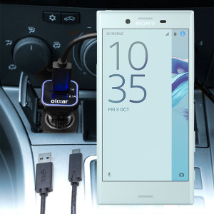 Keep your Sony Xperia X Compact fully charged on the road with this compatible Olixar high power dual USB 3.1A Car Charger with an included high quality USB to USB-C charging cable.