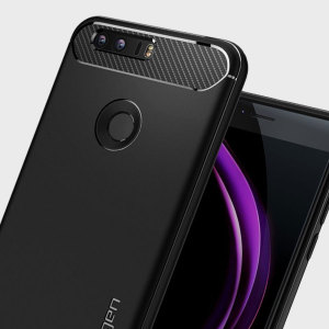Meet the newly designed rugged armor case for the Huawei Honor 8. Made from flexible, rugged TPU and featuring a mechanical design, including a carbon fibre texture, the rugged armor tough case in black keeps your phone safe and slim.