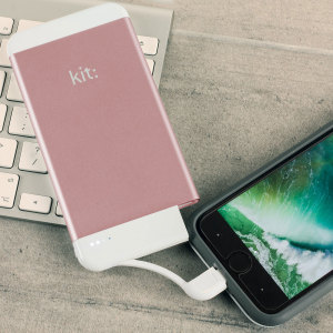 Keep your iPhone, iPad or iPod going throughout the day with this lightweight and portable power bank in rose gold from Kit. This charger's massive 4100mAh capacity gives your iPhone or iPod at least one full charge, or significantly boosts your iPad.